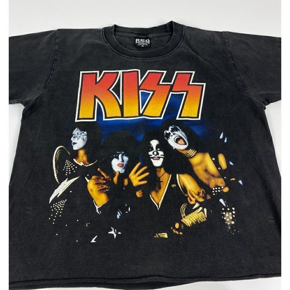 Kiss Red Rock of the Tshirts Big Logo Tshirt Adult Medium Black Memorabilia Vtg